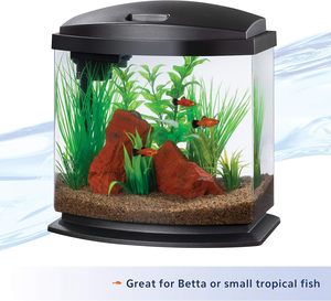 For Home Decoration LED MiniBow Small <strong>Aquarium</strong> Fish Tank Kit with SmartClean Technology, Black, 2.<strong>5</strong> Gallon - Product Image 5