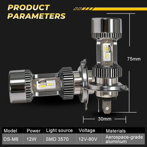 Sistema de Iluminación para Motocicleta M8, Bombillas LED H4 Blancas y Amarillas de 12W, Faro LED para <span class=keywords><strong>Moto</strong></span> - Product Image 2