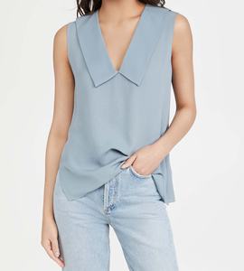 New Style Spring Wear beliebteste schöne koreanische Mode Top ärmellose Office Wear Bluse für elegante Dame - Product Image 1