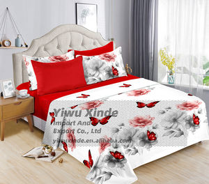 Ensemble de literie King Size 6 pièces, drap-housse imprimé 100% <span class=keywords><strong>coton</strong></span> avec taies d'oreiller pour chambre à coucher, maison, hôtel - Product Image 6