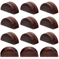 Soportes de Madera para Números de Mesa, Porta Tarjetas de Madera, Portafotos para Mesas, Diseño Semicircular para Etiquetas de Oficina, Fotos, Menús