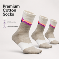 Chaussettes de randonnée respirantes à séchage rapide pour adultes - Spandex/Nylon/Coton, tricot mélange, motif géométrique, blanc/marron, saison printemps
