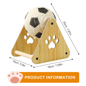 Hiphoppet dayanıklı kedi tırmalama panosu oyuncak el-sarılmış Sisal halat kedi tırmalama sütunu top çerçeve çizilmeye dayanıklı kedi Scratcher - Product Image 4