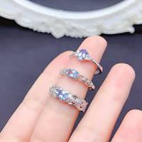 Factory Wholesale Elegant Design 925 Sterling Silver Women's Wedding Ring Natural Aquamarine Engagement Gift