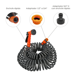 Tubo Espandibile a Spirale Autoavvolgente da 15 Metri con Pistola e Connettori - Product Image 4