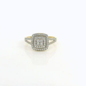 HOT SELL 9K 10K 14K 18K Frau Versprechen Diamant Solitaire Gelbgold Verlobung sring Goldschmuck - Product Image 4