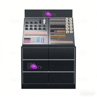 Présentoir de boutique de beauté en bois avec emplacements pour produits en acrylique et tiroirs de rangement pour magasin de maquillage