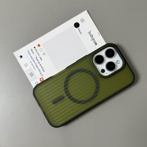 Funda para iPhone 17, de alta gama, color verde aguja de pino, corrugada, mate, magnética, de cobertura total y a prueba de golpes - Product Image 6