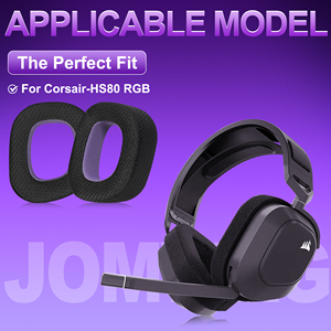 Para Corsair HS80 Max <span class=keywords><strong>HS</strong></span> <span class=keywords><strong>81</strong></span> RGB orejeras Dolby 7,1/HS80 USB con cable cubierta de cuero almohadillas accesorios de repuesto espuma viscoelástica - Product Image 6