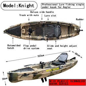<span class=keywords><strong>Kayak</strong></span> monoplace océanique en plastique rigide, moulé par rotation, modèle Sea Greece, 300 Pedal Roto, capacité 500 lb, avec kit de propulsion, pour usage aquatique, économique - Product Image 2