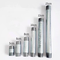 Tubería de hierro fundido malleable y accesorios de tubería king pezón, accesorios de tubería galvanizados de gran diámetro, pezón largo, venta al por mayor