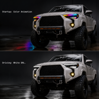 Projecteurs avant à LED RGB Quad avec animation de démarrage Demon Eye, DRL séquentiels et clignotants dynamiques pour Toyota 4Runner 2014-2024
