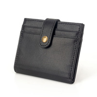Dompet tempat kartu pria, dompet kulit asli ukiran kustom sederhana