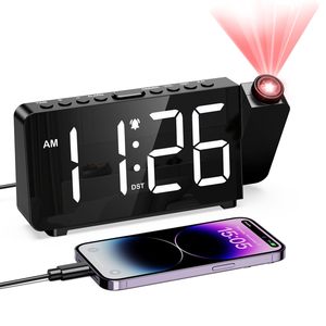 Horloge-radiosondeur numérique à projection laser LED de plafond, vibrante, avec écran LCD intelligent, tendance et populaire, personnalisable OEM/ODM - Product Image 1