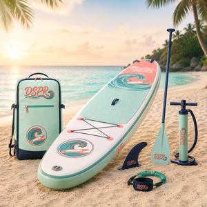 Planche de SUP <span class=keywords><strong>gonflable</strong></span> professionnelle double couche en PVC de 10,6 pieds, légère, avec système à 3 ailerons, pour les familles - Product Image 1