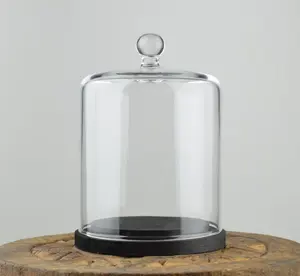 Cubierta Redonda de Cristal Hecha a Mano con Perilla y Base Negra, Impresión Tipográfica, Decoración Navideña para el Hogar, Ligera y Duradera - Product Image 1