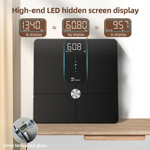 เครื่องชั่งน้ำหนักไขมันในร่างกายอัจฉริยะที่ไม่เหมือนใคร 28x28 ซม. จอแสดงผลดิจิตอล บลูทูธ ไวไฟ เซ็นเซอร์ความแม่นยำสูง ใช้พลังงานจากแบตเตอรี่ - Product Image 4
