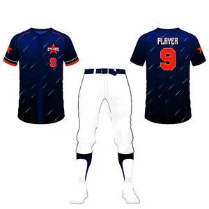 Custom Number Comfortable Baseball Training Shirt Jersey Sublimation Soft Quicky Dry Large Size