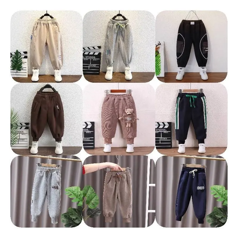 China Factory Kids Casual Wear Boys Slacks Pants For Boys High Waist With Pockets Sport Kids Cargo Pants Children