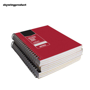 Skywing product pack of 3 10.5x8 inch <span class=keywords><strong>black</strong></span> red white wide ruled 3-subject 150 sheet <span class=keywords><strong>notebook</strong></span> <span class=keywords><strong>with</strong></span> pocket divider - Product Image 3