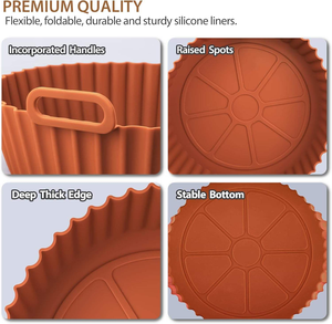 Silicone Air Fryer Liner Fluted <b>Non</b> <b>Stick</b> Reusable <b>Oven</b> Microwave Safe Basket <b>Tray</b> for Home Kitchen - Product Image 3