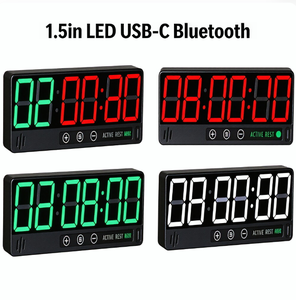 Minuteur de gym magnétique CHEETIE 1,5 pouces LED, charge rapide USB-C, Bluetooth et télécommande, horloge d'entraînement portable pour CrossFit - Product Image 1