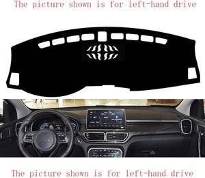Conpert voor KX5 2019-2021 lederen dashboardhoes linksgestuurd antislip zonnescherm met bruine lijn - Product Image 2