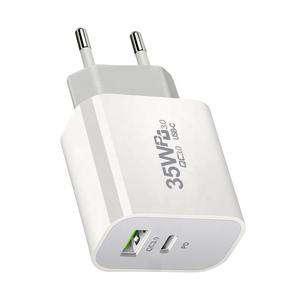 Adaptador de cargador rápido de 35W PD EU US UK, adaptador de corriente de cortocircuito 5V3A para iPhone 13 14 15 Pro Max <span class=keywords><strong>Galium</strong></span> Nitride USB - Product Image 4