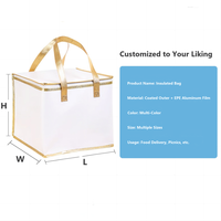 Sac isotherme non tissé pour livraison de repas, sac à gâteau pour anniversaire, sac de transport réutilisable pour plats à emporter, vente en gros