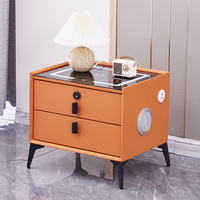 Table de Chevet Intelligente Design Moderne en Similicuir avec USB et Bluetooth – Prix de Gros pour Chambre à Coucher de Luxe
