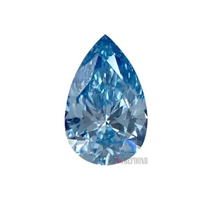 Luxury High Quality 1ct 2ct Lab Grown Diamond with IGI Certificate Blue Pear Shape Custom Lab Made Diamonds for Pendant Jewelry