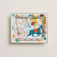 Plateau de service thé pour deux en porcelaine motif Cirque Équestre, avec cendrier, vaisselle pour hôtel, maison, restaurant, décoration, avec boîte cadeau