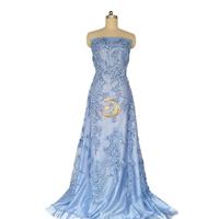 Tissu en dentelle de tulle brodé de sequins de paon de luxe, dentelle florale brodée pour robe de mariée, tenue de soirée, taille personnalisée
