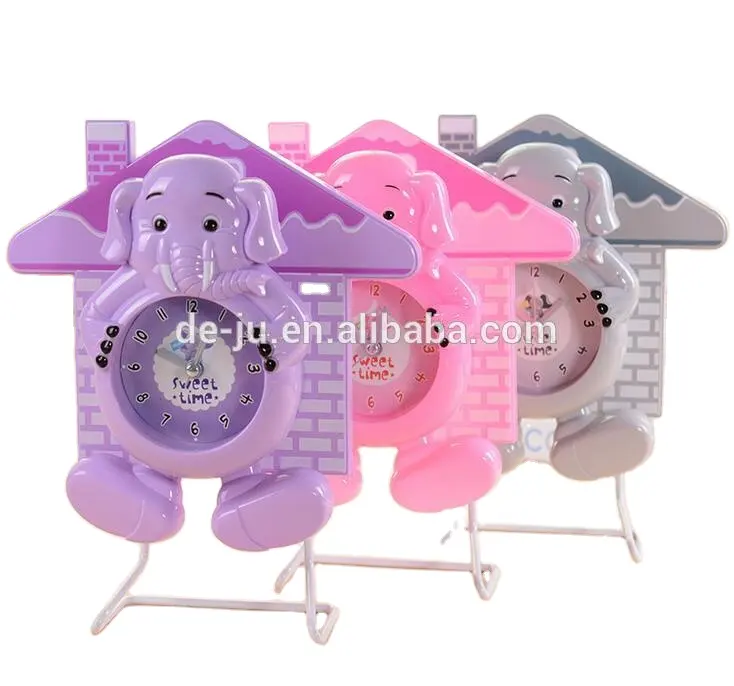 Home table decoration accessories Elephant House Plastic Analog Clock