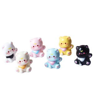 Cute Cartoon <b>Cat</b> Doll Plastic Resin DIY Desktop Ornament Car Decoration <b>Backpack</b> Pendant Mixed Color Random Style - Product Image 3