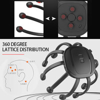Masseur de tête électrique vibrant intelligent rechargeable automatique à 10 têtes, type pieuvre, pour massage du cuir chevelu