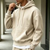 Hoodie dan Celana Panjang Gaya Amerika, Model Longgar, 2 potong, polos, setelan hoodie dan celana olahraga, Langsung dari Pabrik