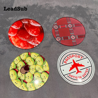 Sous-verre transparent rond en verre trempé personnalisé avec sublimation Vente en gros de sous-verre pour bar disco thé vin café boisson