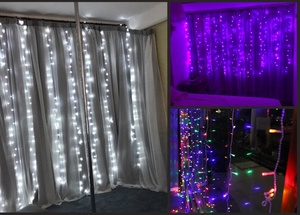 8 modalità <span class=keywords><strong>USB</strong></span> LED sipario ghirlanda luci in rame luci di natale capodanno per decorazioni Festival camera da letto stile albero - Product Image 2