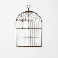 Porte-cartes de visite mural vintage en forme de cage à oiseaux avec motif de verrouillage torsadé