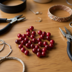 ILAN Abalorio Perline rotonde rosse da 10 mm per la creazione di gioielli - Product Image 3