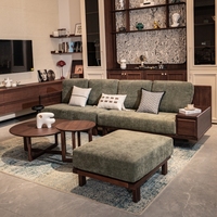 Modernes Sofa mit Weichen Kissen Massivholzrahmen Ledersitz Rückenlehne Wohnzimmermöbel Villa-Lobby Anpassbare Farbe