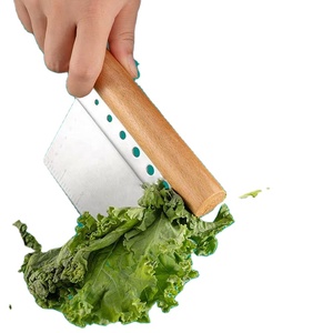 Grattoir à pâte jetable en acier inoxydable de qualité alimentaire avec manche en bois et graduations intégrées, coupe-pâte robuste pour la maison - Product Image 3