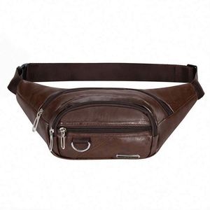 Free Sample One Color Small <b>Retro</b> logo Designer Cell <b>Phone</b> Men Patent Pu Leather Hip Fanny Pack for Teens - Product Image 2