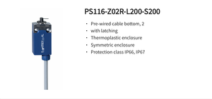 สวิตช์จำกัดระยะ Schmersal PS116-Z02R-L200-S200 หมายเลขสินค้า 103012043 ตัวเรือนเทอร์โมพลาสติกเสริมใยแก้ว สำหรับระบบอัตโนมัติ - Product Image 2