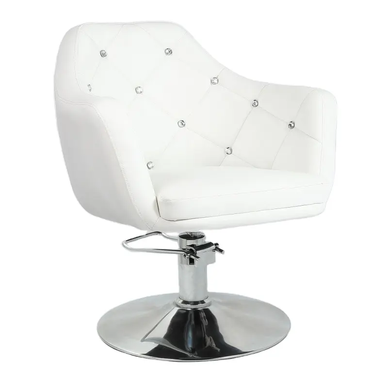 Cheap White Salon Styling Chair Hairdressing Chair Wholesale Beauty Modern Professional Barber Chair With Hyderaulic Pump