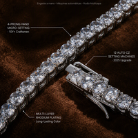 Collier tendance en laiton blanc plaqué, chaîne tennis 3 mm avec diamants ronds taillés, bijoux de mode