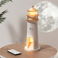 Veilleuse LED à commande par capteur de style européen, lumière blanche chaude, design mini phare pour salon, télécommande