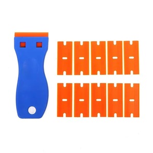 Lot de <span class=keywords><strong>2</strong></span>, 100 pièces, OEM ODM, Outil grattoir à lame double tranchant en plastique pour le nettoyage des fenêtres, DIY - Product Image 5