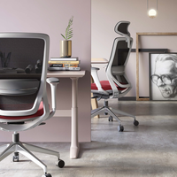 Chaise de bureau de direction contemporaine de luxe, dossier haut, confortable, en tissu maillé, repose-tête réglable 4D, ergonomique, pivotante